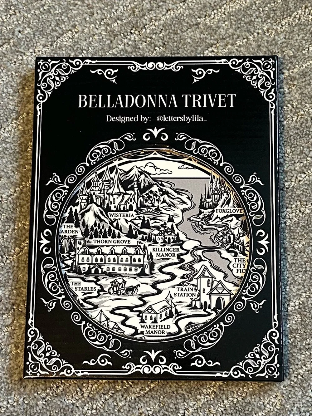 Fairyloot Belladonna Trivet by @lettersbylila_ - Black Decorative Ceramic Trivet
